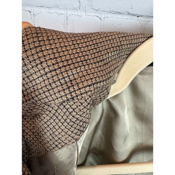 NINO CERRUTI beige black check houndstooth 100% silk mens jacket blazer 42R - Picture 7 of 11